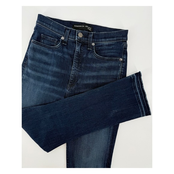 Veronica Beard Jeans Womens 28 Blue Carly 11" Kick Flare Dark Wash Denim - Picture 1 of 11